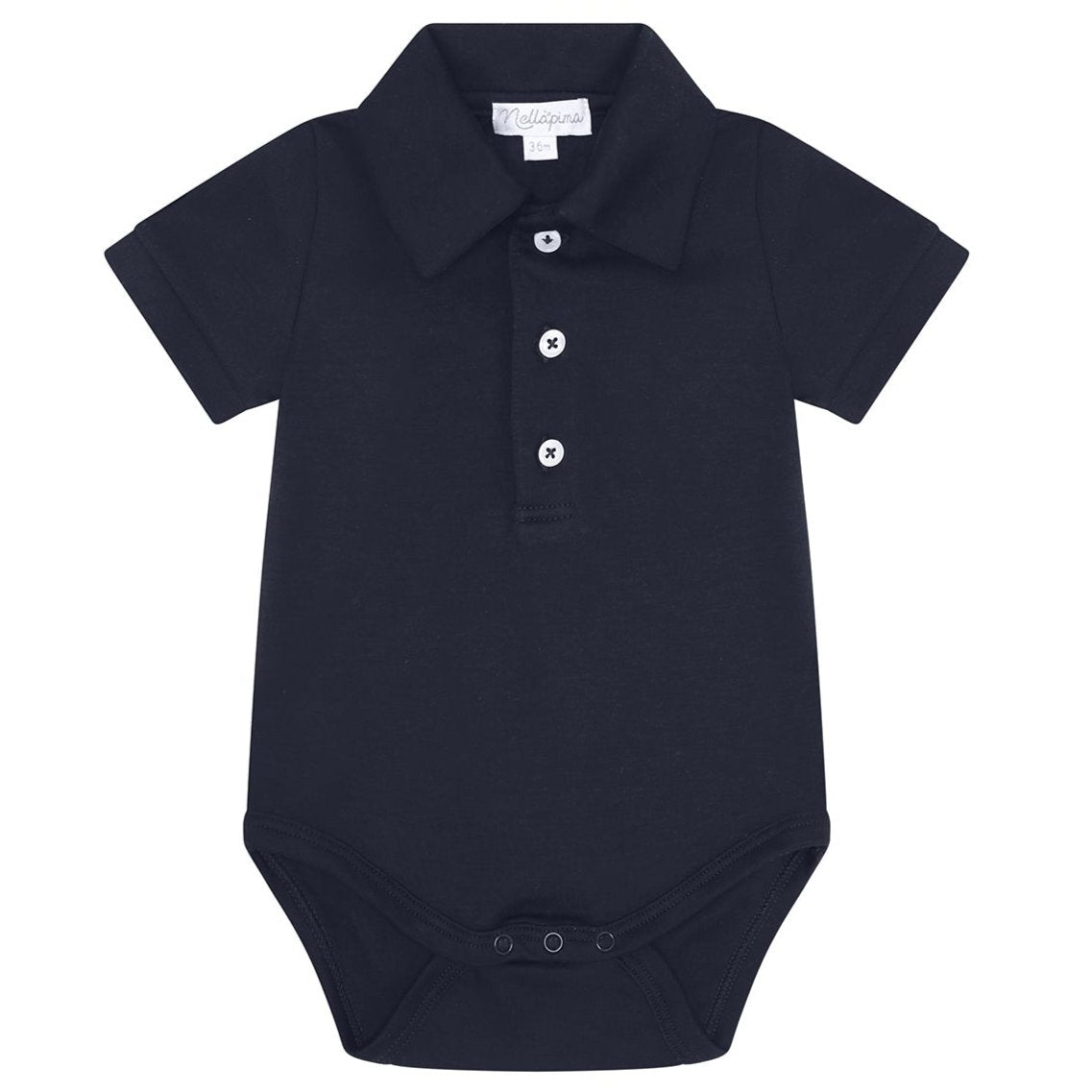 Navy Boy Short Sleeve Onesie