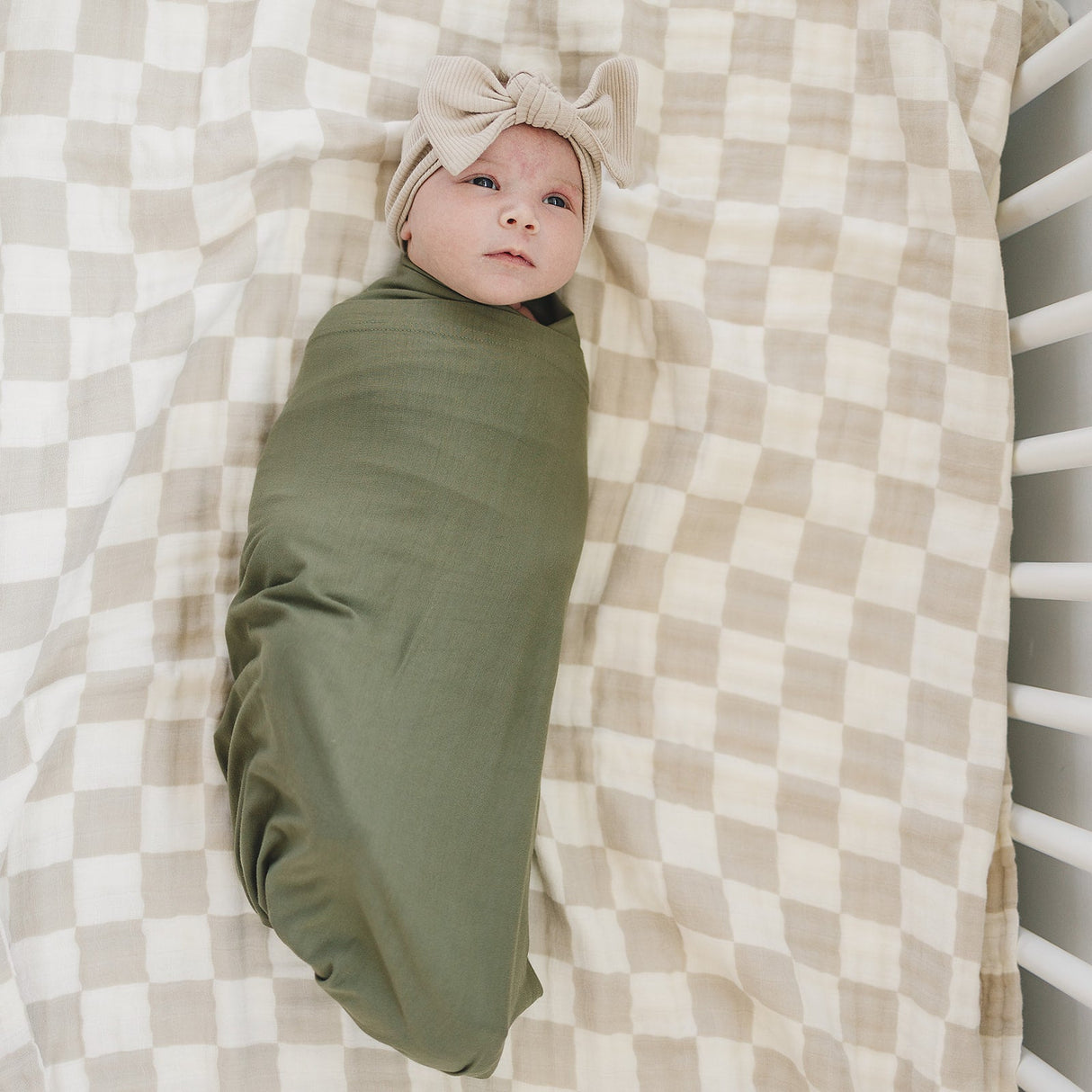 Olive Bamboo Stretch Swaddle