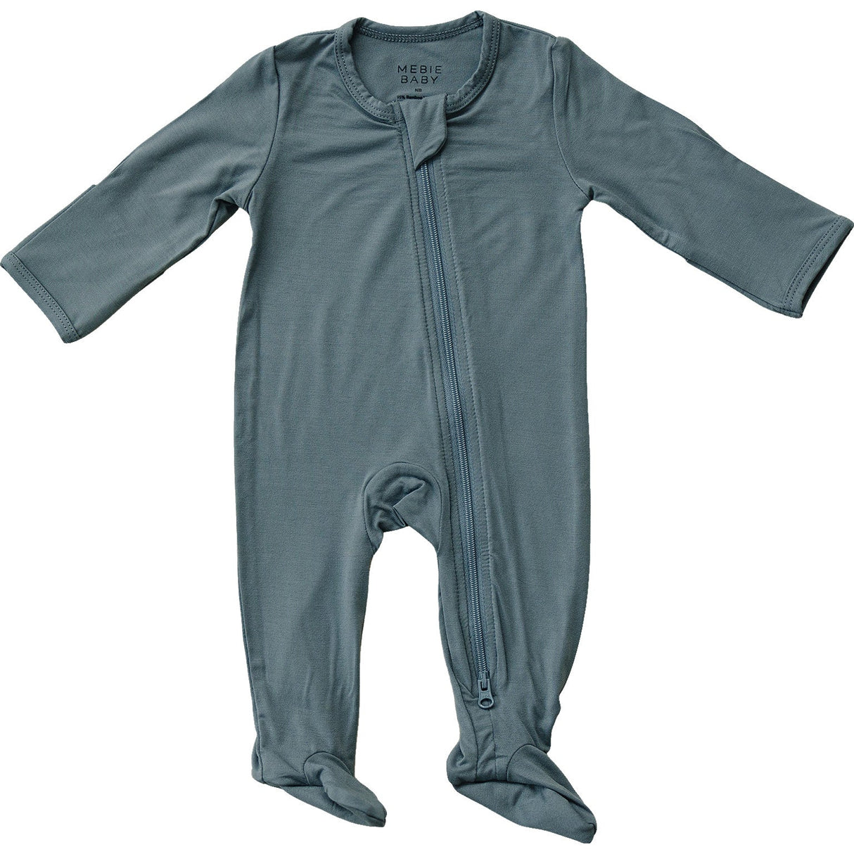 Dusty Blue Bamboo Footed Zipper