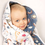 Narwhal + Hello Sunshine Premium Cotton Snuggle Blanket - HoneyBug 