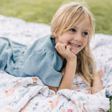 Narwhal + Hello Sunshine Classic Muslin Super Snuggle Blanket - HoneyBug 