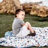 Nautical + Seagulls Oh So Soft Snuggle Blanket - HoneyBug 