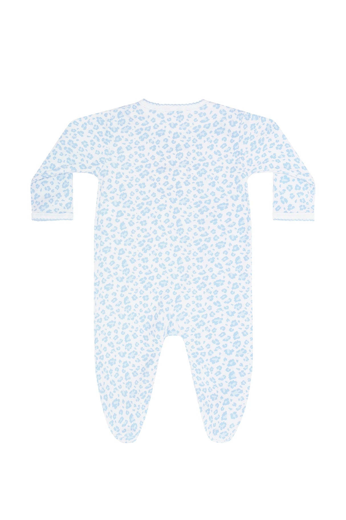 Blue Cheetah Print Crossover Footie