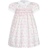 Butterflies Print Smocked Dress