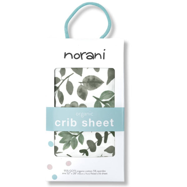 Organic Crib Sheet - Green Leaves