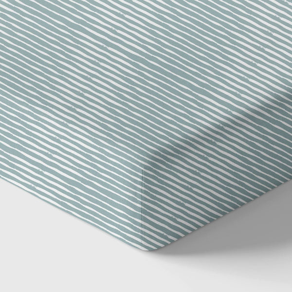 Organic Crib Sheet - Green Stripes