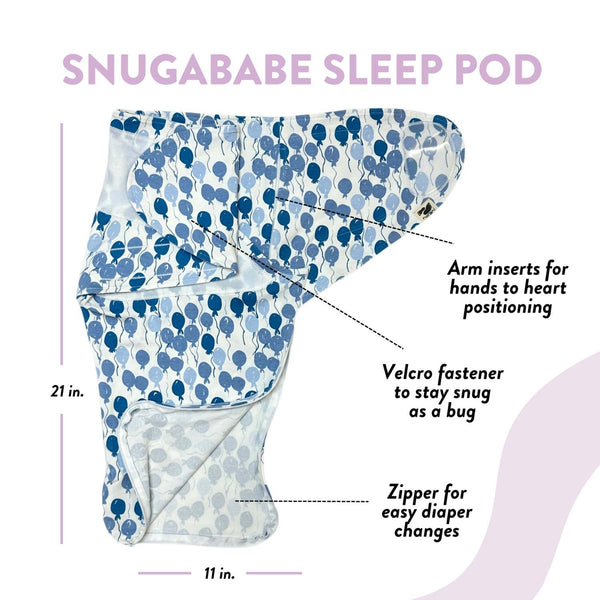 Snugababe Swaddle™ Sleep Pod - Blue Balloons
