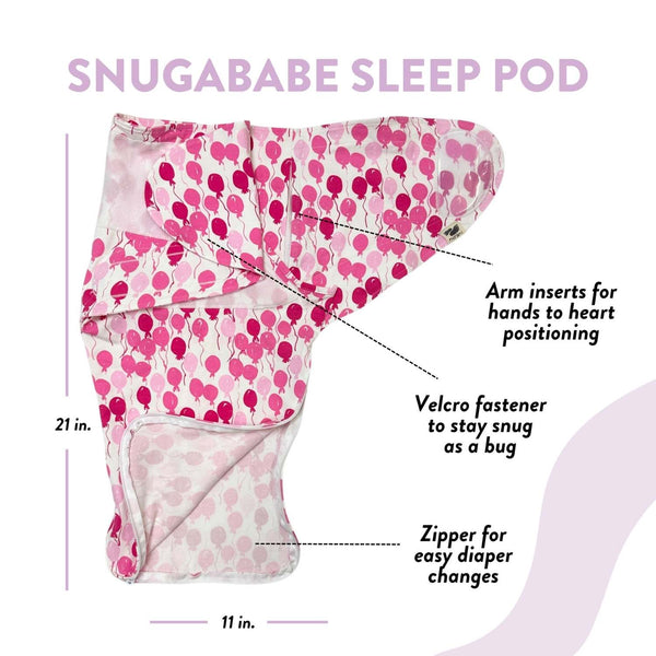 Snugababe Swaddle™ Sleep Pod - Pink Balloons