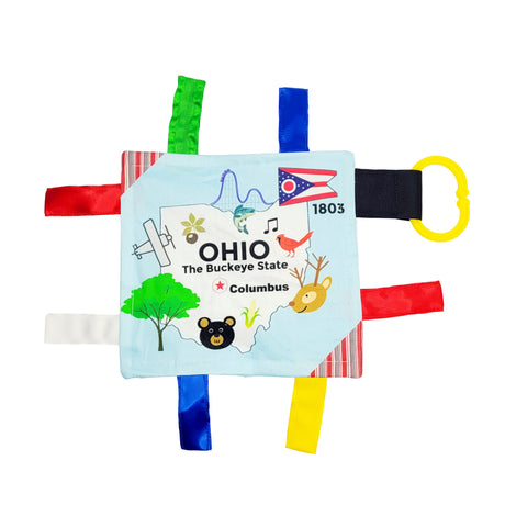 Ohio State Tag Toy Crinkle Square - HoneyBug 