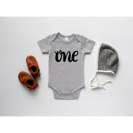 One First Birthday Organic Baby Bodysuit - HoneyBug 