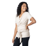 Organic Cotton Skin to Skin Wrap Top | Oatmeal Heather - HoneyBug 