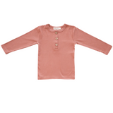 Organic Ribbed Cotton Top - Terracotta