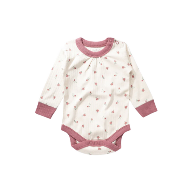 Winter Rose Long Sleeve Bodysuit - HoneyBug 