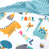 Baby & Toddler Minky Blanket - Dinoland Blue