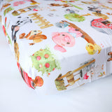 Fitted Crib Sheet - Farm Animals