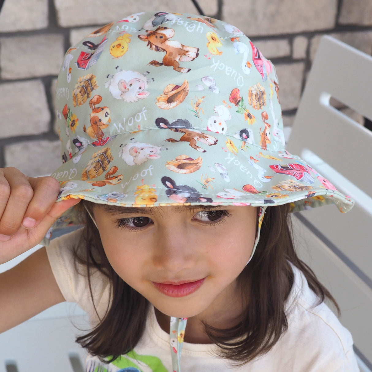 Baby & Kids Sun Hat - Farm Melody