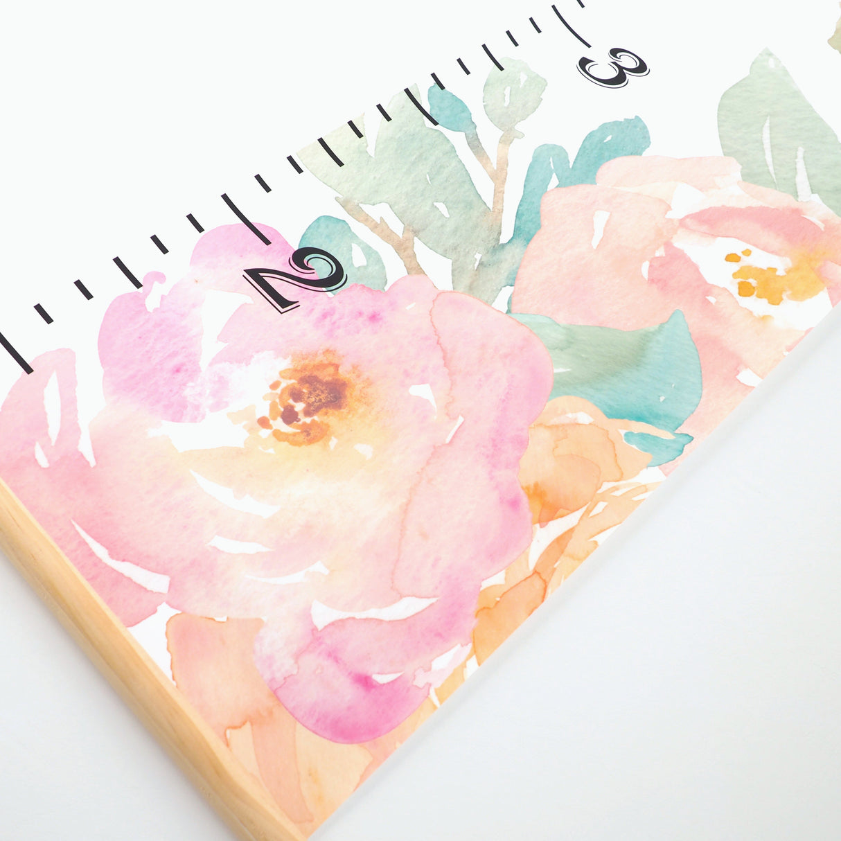 Canvas Kids Growth Chart - Peonies