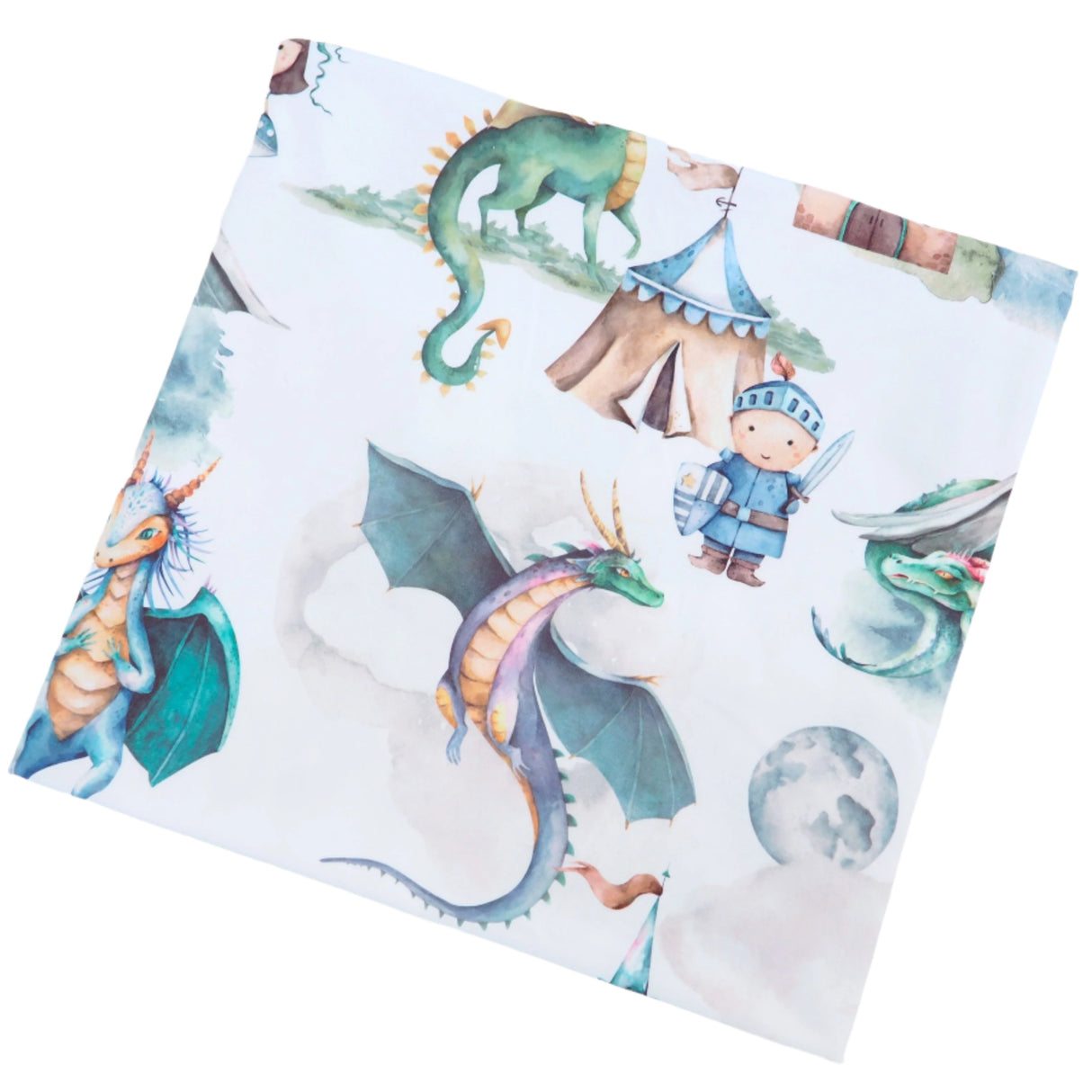 Buttery Soft and Stretchy Swaddle Blanket - Dragons & Knights