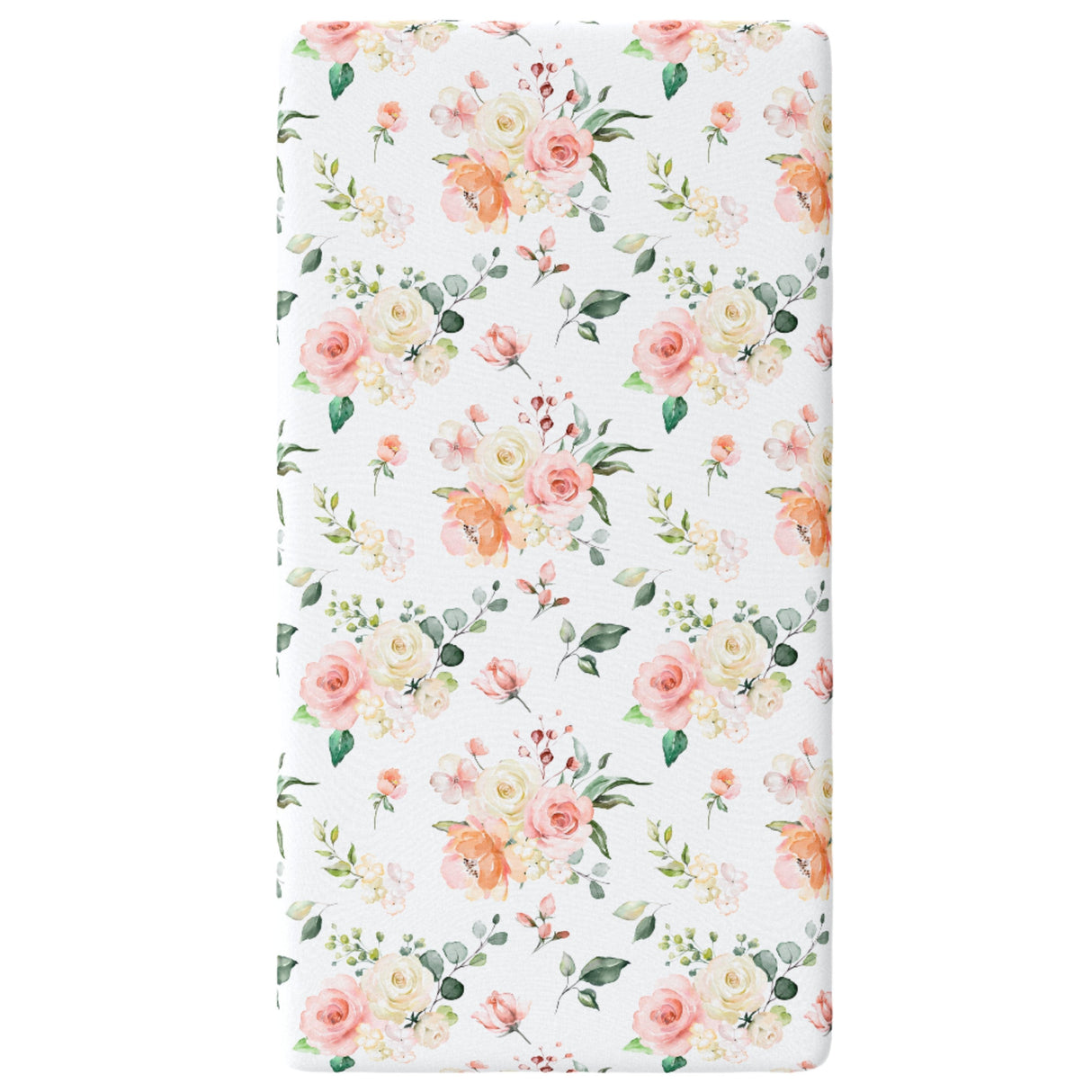 Fitted Crib Sheet - Peach Floral