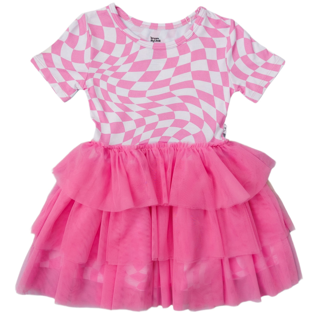 BUBBLEGUM WAVY CHECKERS DREAM TUTU DRESS