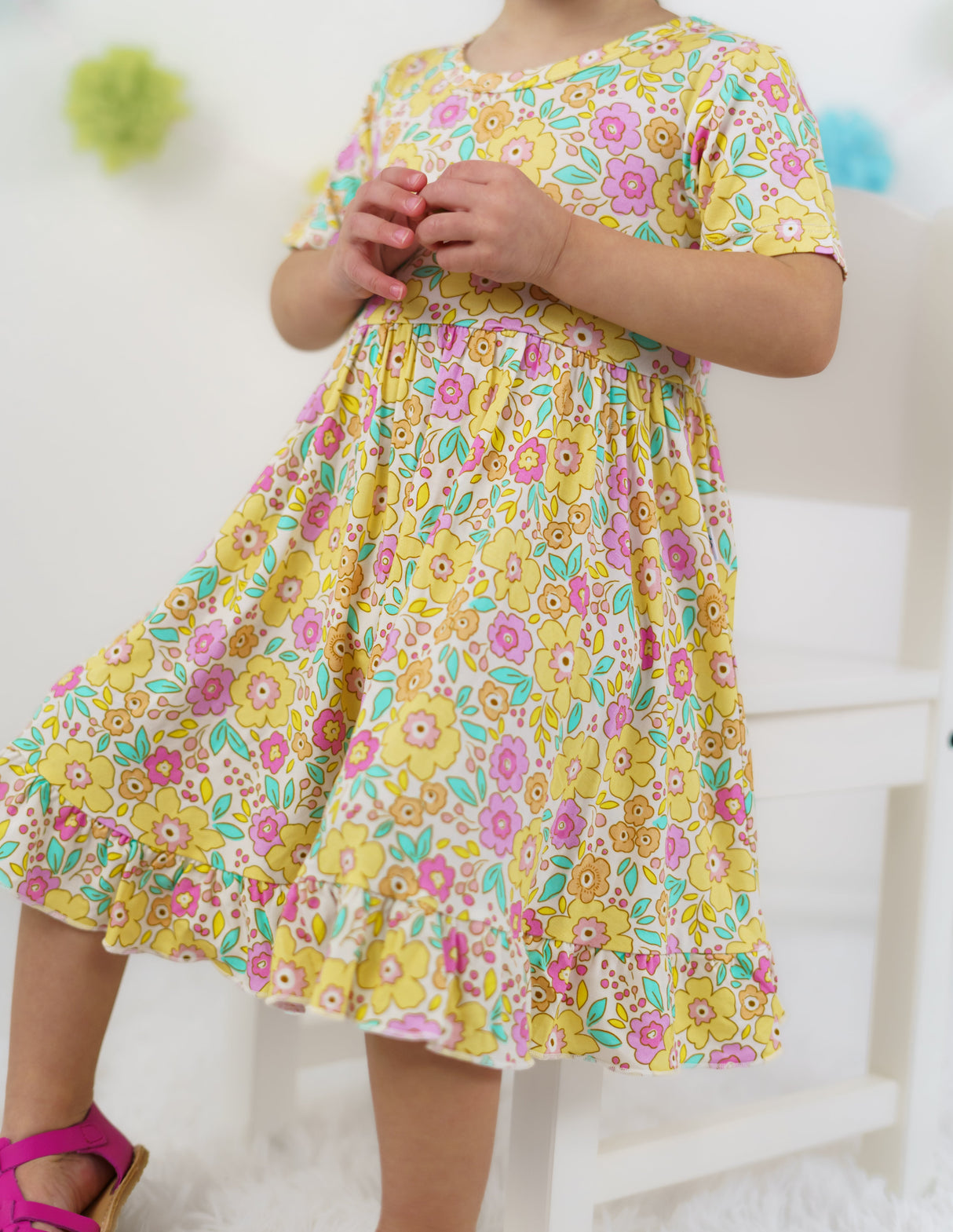 BLOOMIN' WILDFLOWERS DREAM RUFFLE DRESS