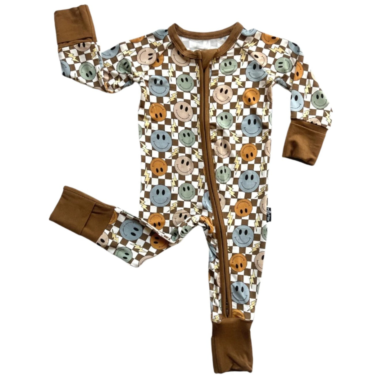 ZIP ROMPER - Beige Happy Smiles