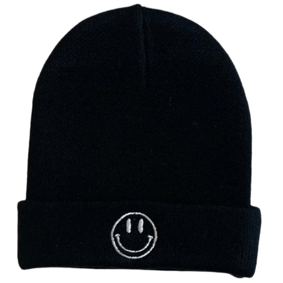 BAMBOO CUFF SMILE BEANIE- Black