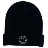 BAMBOO CUFF SMILE BEANIE- Black