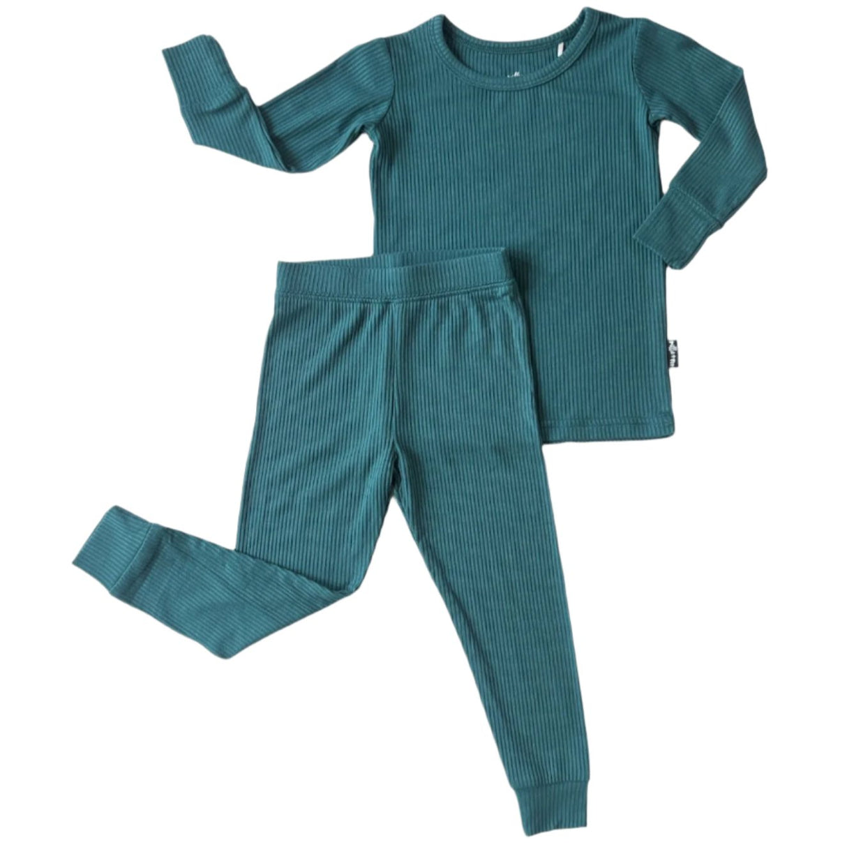 LONG SLEEVE 2 PIECE SETS- Peacock Ribbed