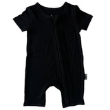 SHORTIE ZIP ROMPER - Midnight Ribbed