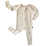 Zip Romper - Clay Ribbed