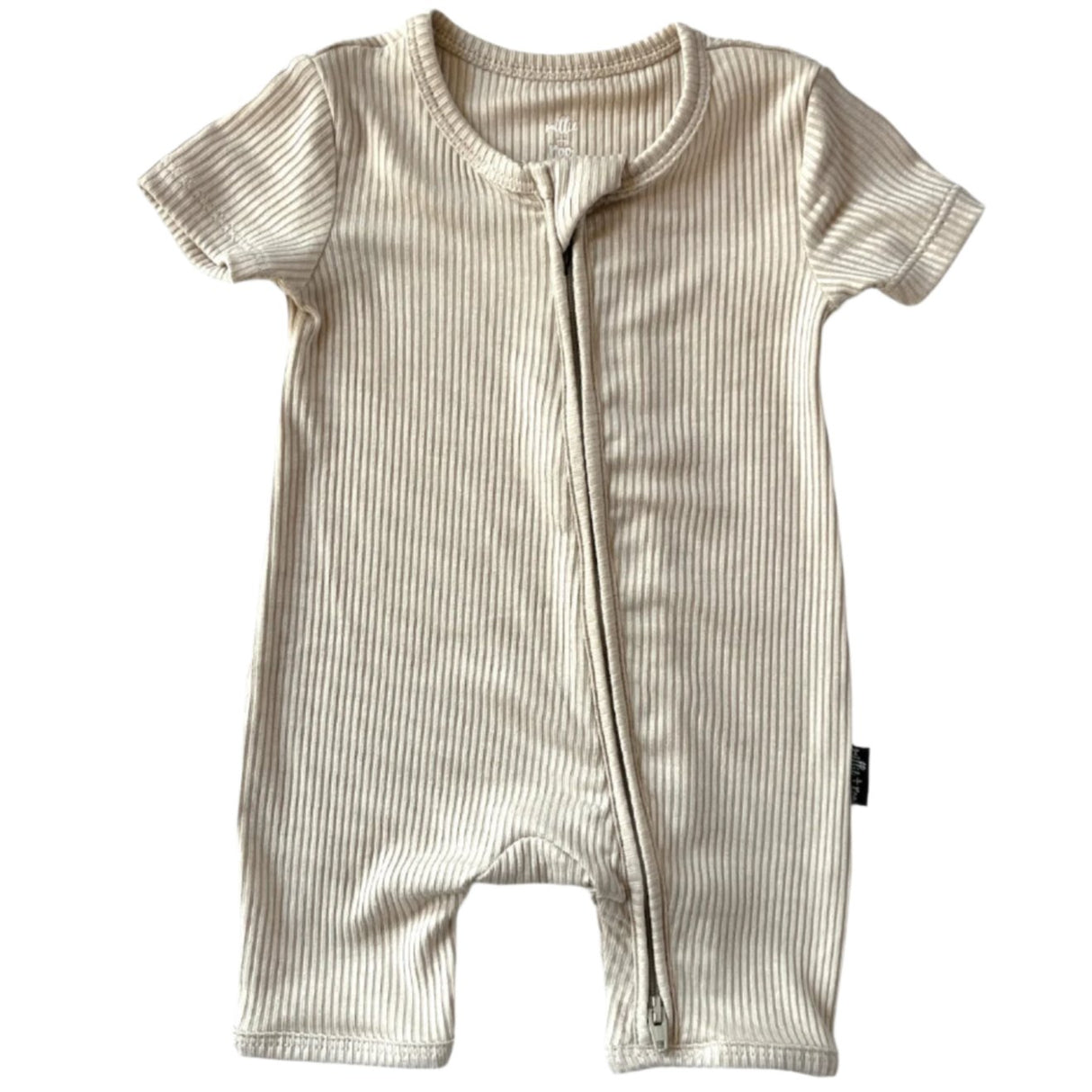 SHORTIE ZIP ROMPER - Clay Ribbed