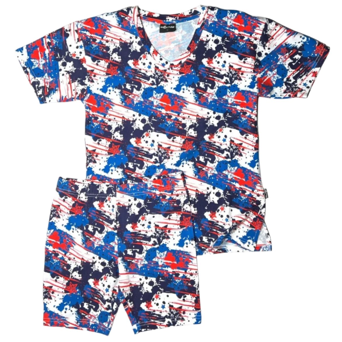 WOMANS BIKER SHORT SET- American Splatter