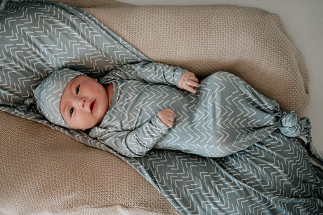 BAMBOO KNOTTED GOWN- Blue Mud Cloth