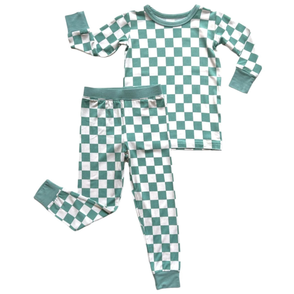 LONG SLEEVE 2 PIECE SETS- Sage Check