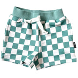 BAMBOO JOGGER SHORTS- Sage Check