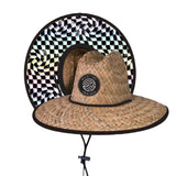 Straw Hat- Neon Dizzy Check