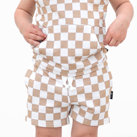 BAMBOO JOGGER SHORTS- Tan Check