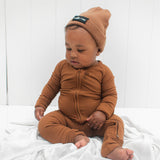 Zip Romper - Bark Ribbed