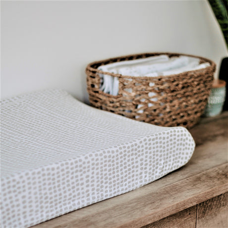 Waterproof Changing Pad Cover | Cradle Sheet Set - Taupe Stripes & Splash