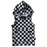 BAMBOO HOODIE TANK- B+W Check