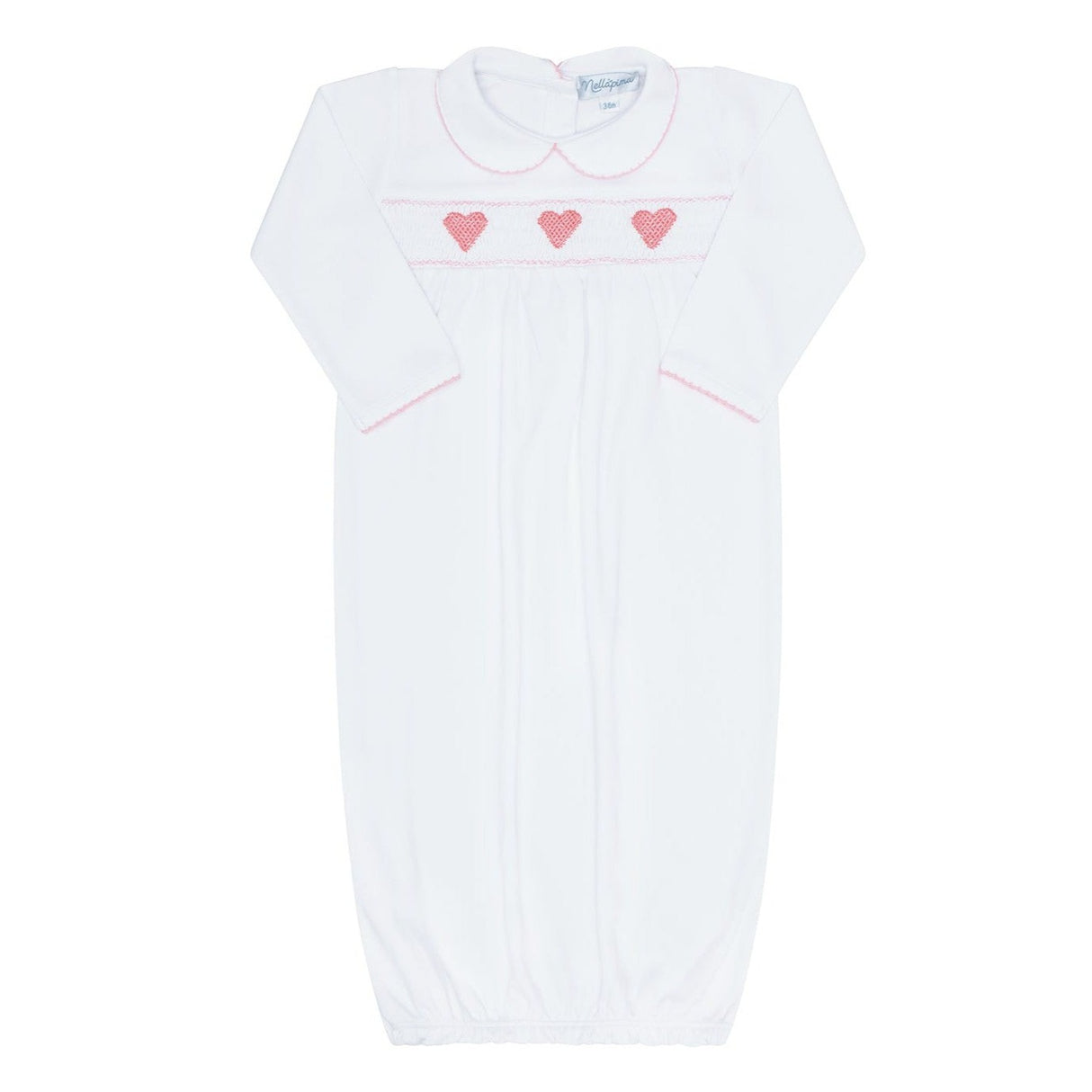 Heart Smocked Gown - HoneyBug 