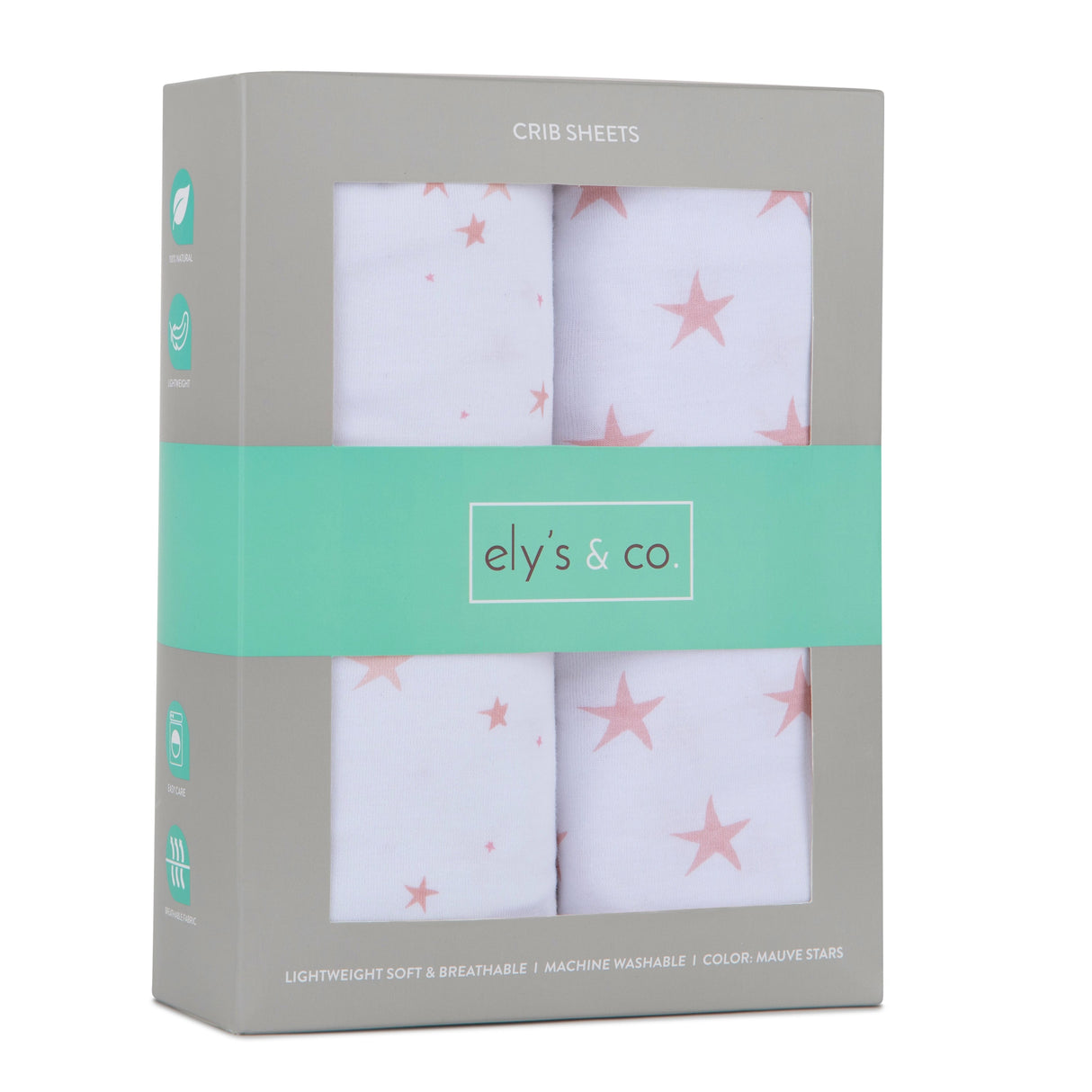 Crib Sheet Set - Mauve Pink Stars