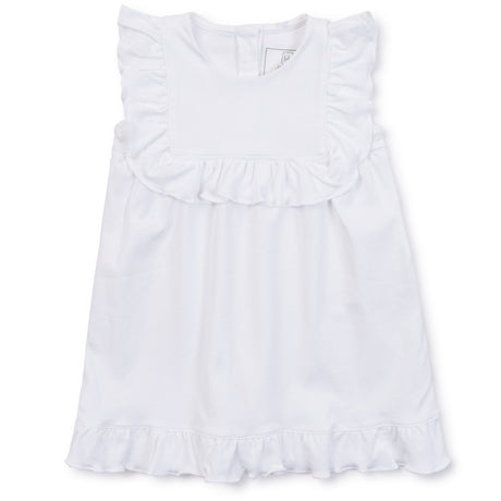 Piper Girls' Pima Cotton Dress - White - HoneyBug 