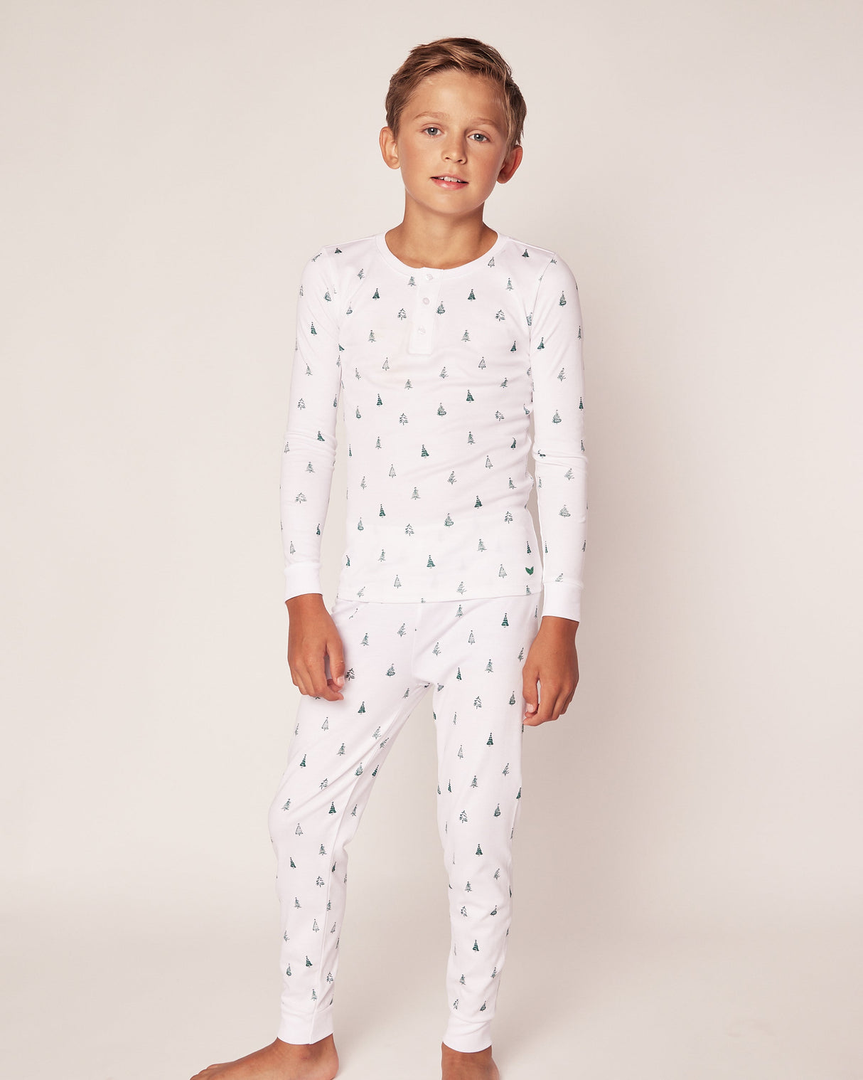 Kid's Pima Snug Fit Pajama Set in Evergreen Trees