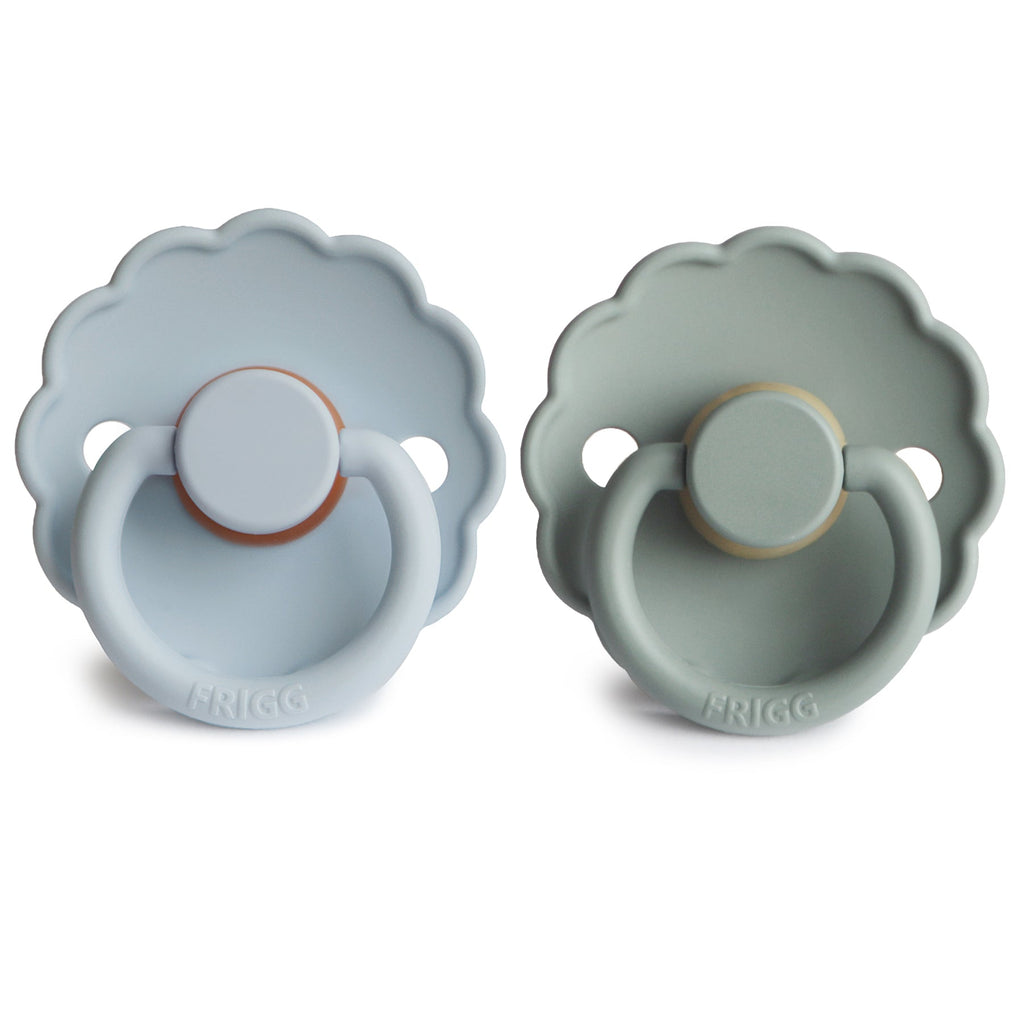 FRIGG Daisy Natural Rubber Pacifier 2-Pack - Powder Blue/Sage