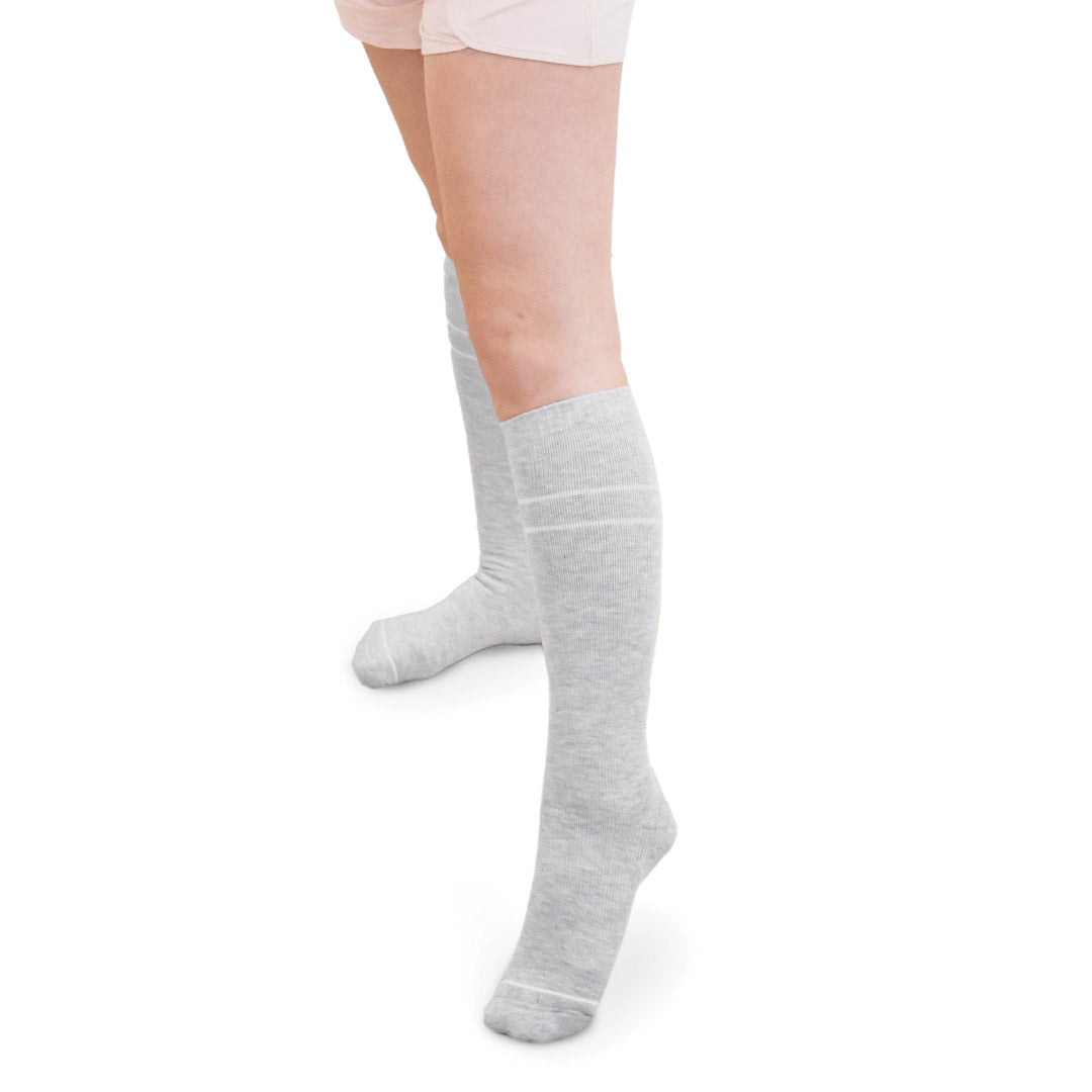 Premium Maternity Compression Socks (2-Pack) | Soft Pink & Grey Heathe