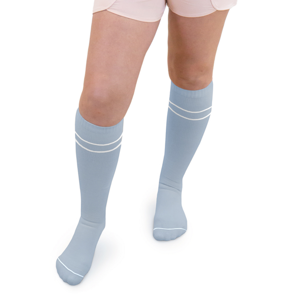 Premium Maternity Compression Socks (2-Pack) | Stone Blue & Black
