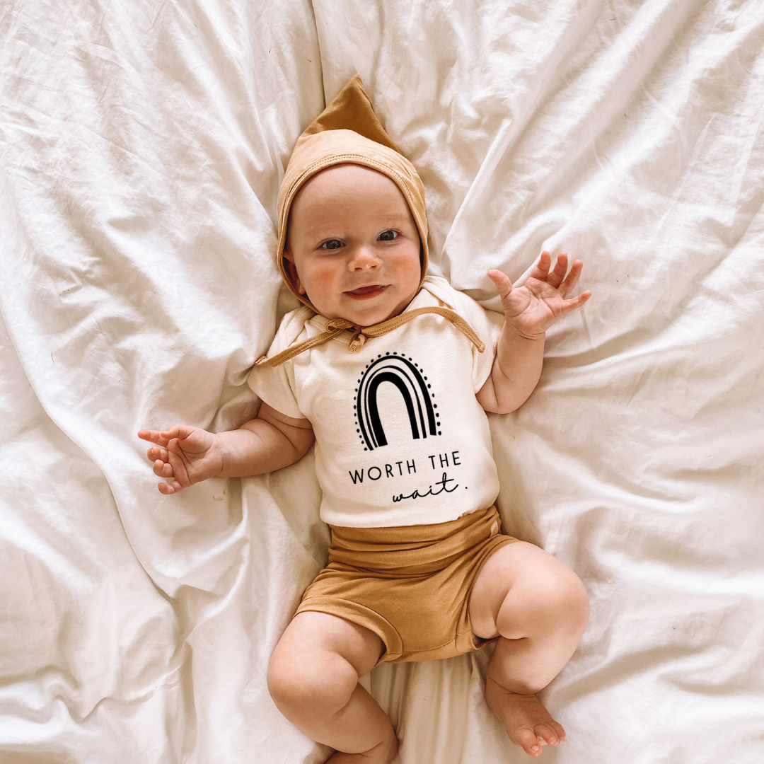 Worth the Wait Rainbow - Organic Cotton Bodysuit - HoneyBug 