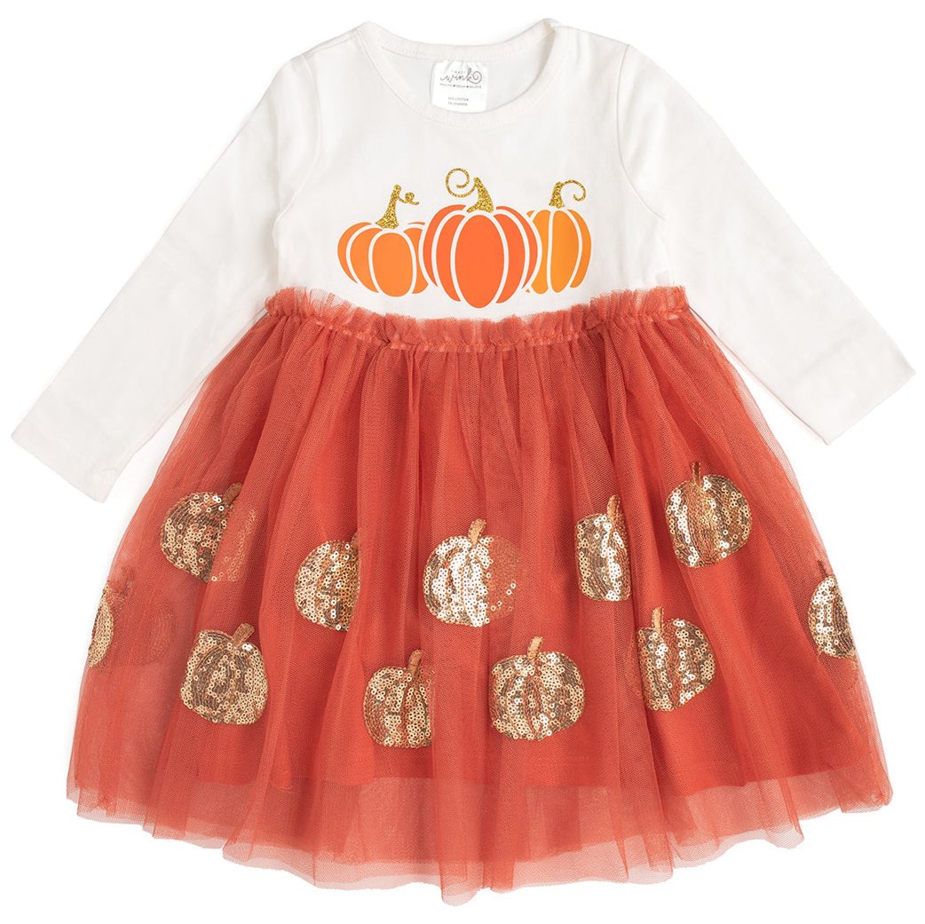 Pumpkin Long Sleeve Tutu Dress